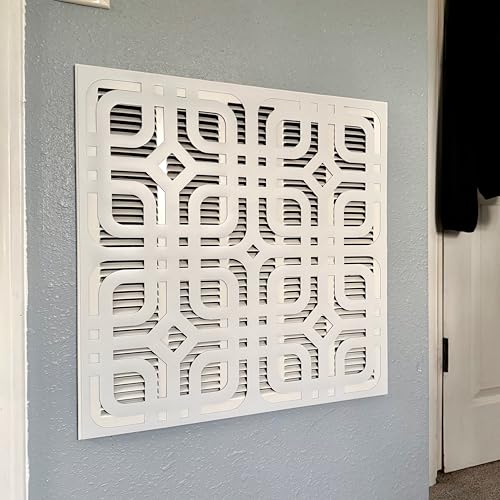 Revent Covers Custom Magnetic Return Air Vent Cover Decorative Wall Vent Made to Order (Contemporary Trellis)