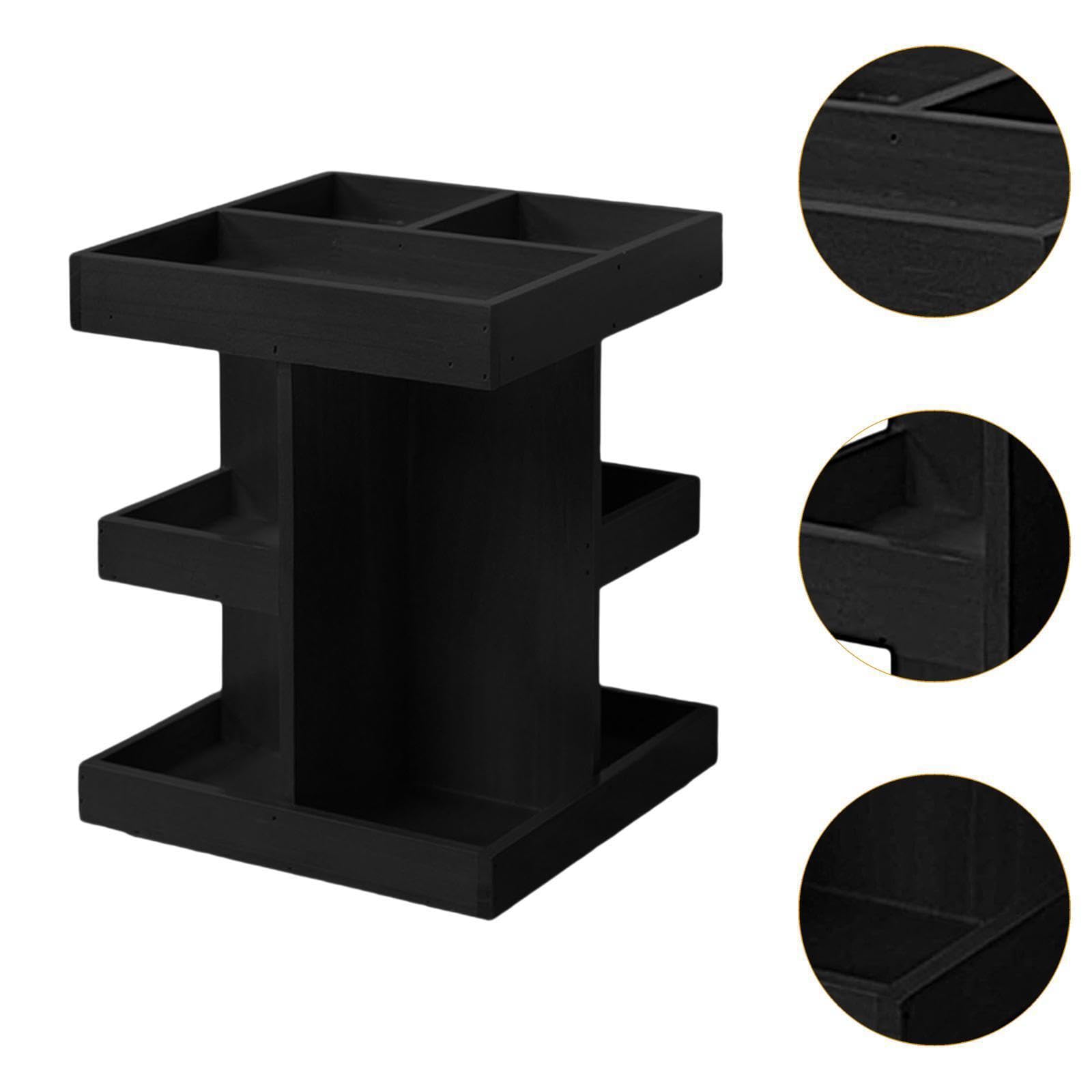 Porta trucchi in legno, girevole a 360°, organizer per trucchi, per | il mobiletto del bagno in ordine, multiuso e versatile