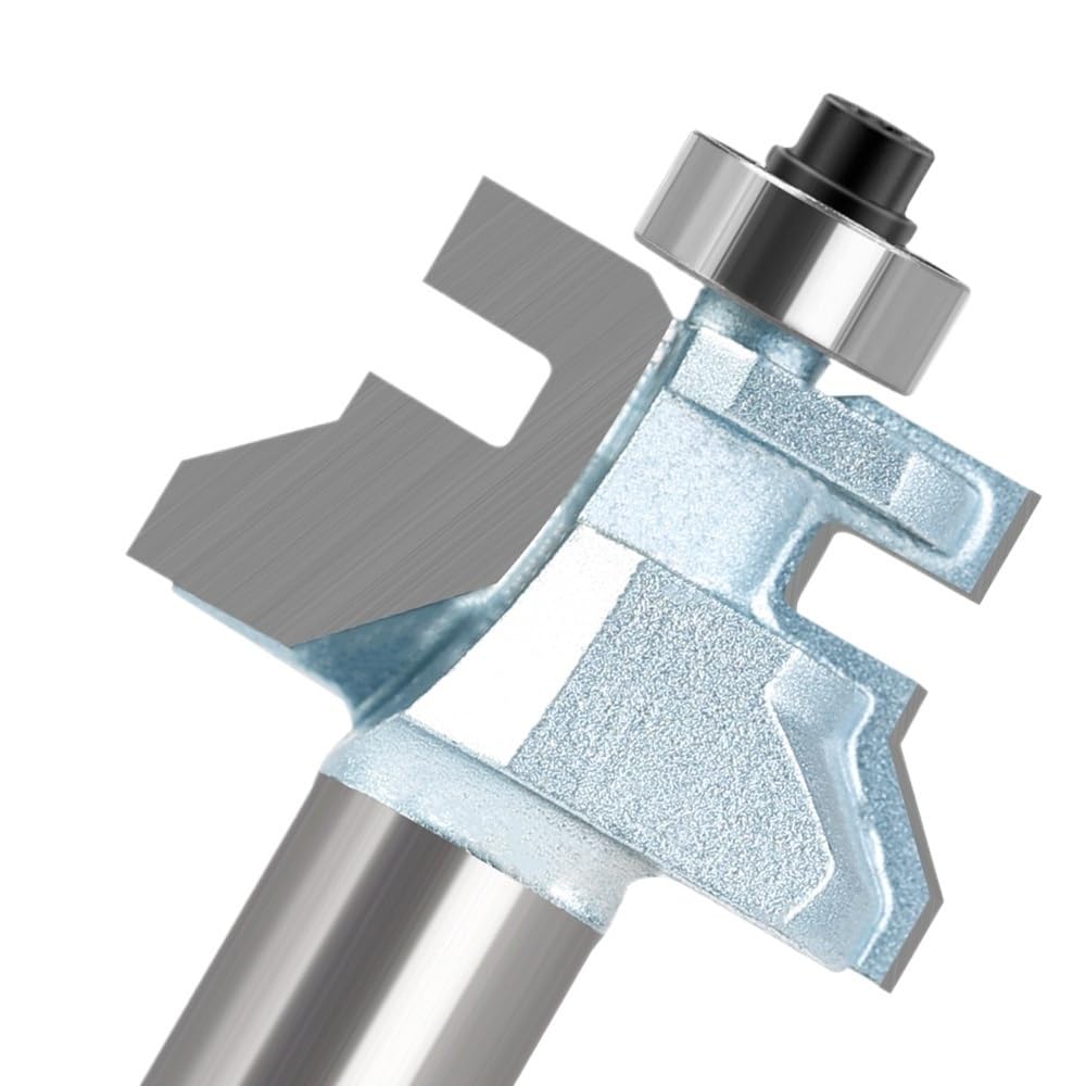 Punta per fresa per scanalatura 2 pezzi 1/2in gambo V-Groove lingua router bit, cuscinetto a sfere in acciaio ad alta velocità fresa for lavorazione del legno for giunti di precisione