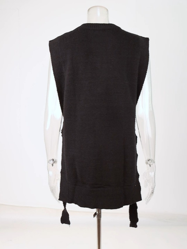 トップス anthemA WOOL RAYON TROPICAL OVER VEST - 80s 90s Vtg Woven Wool Cotton Vest Embroidered Ecuador Jewel