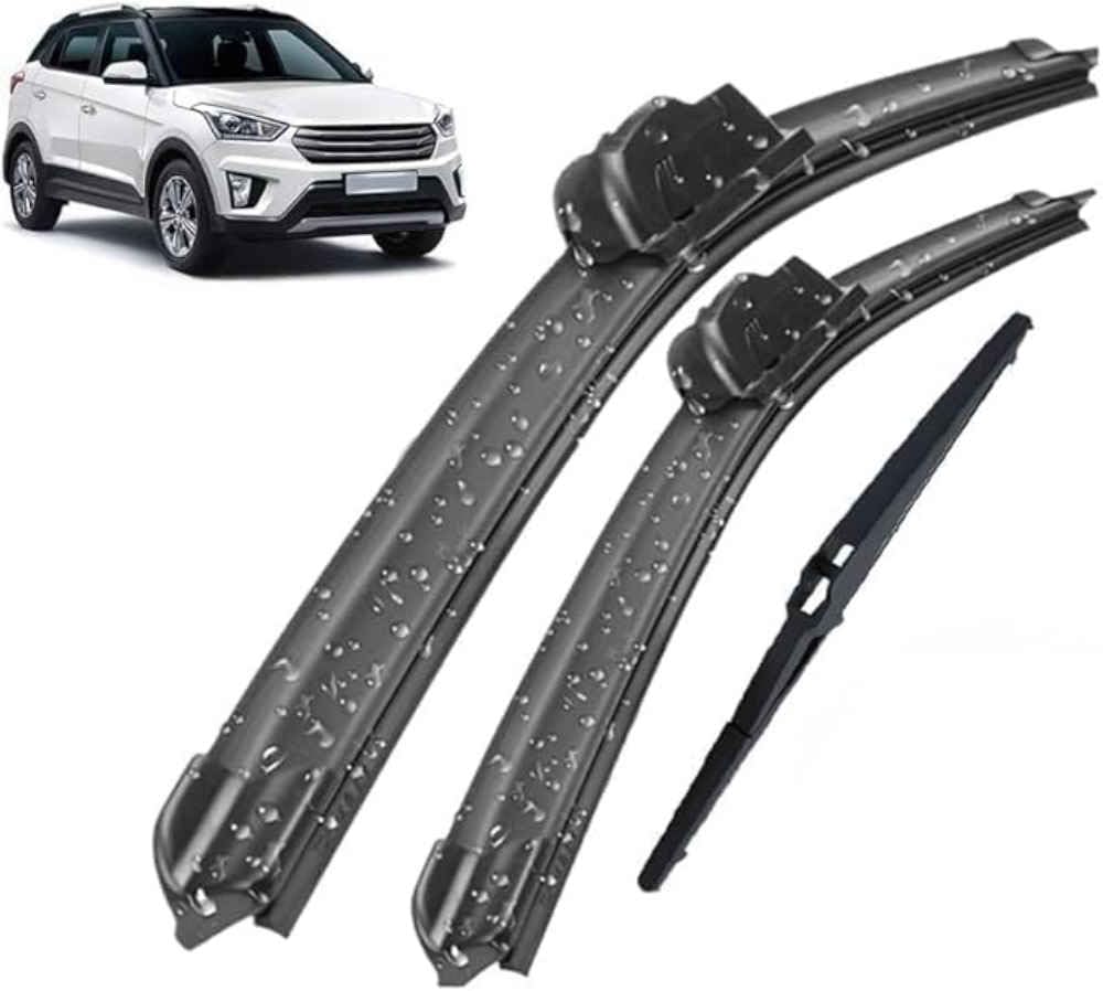NYSLDSCO Premium Exact Fit Windscreen Wiper Blades for Hyundai Creta IX25 MK1 2014-2018 2019 24+16+11 Durable Natural Rubber Easy Fit for a Quiet and Streak Free Wipe