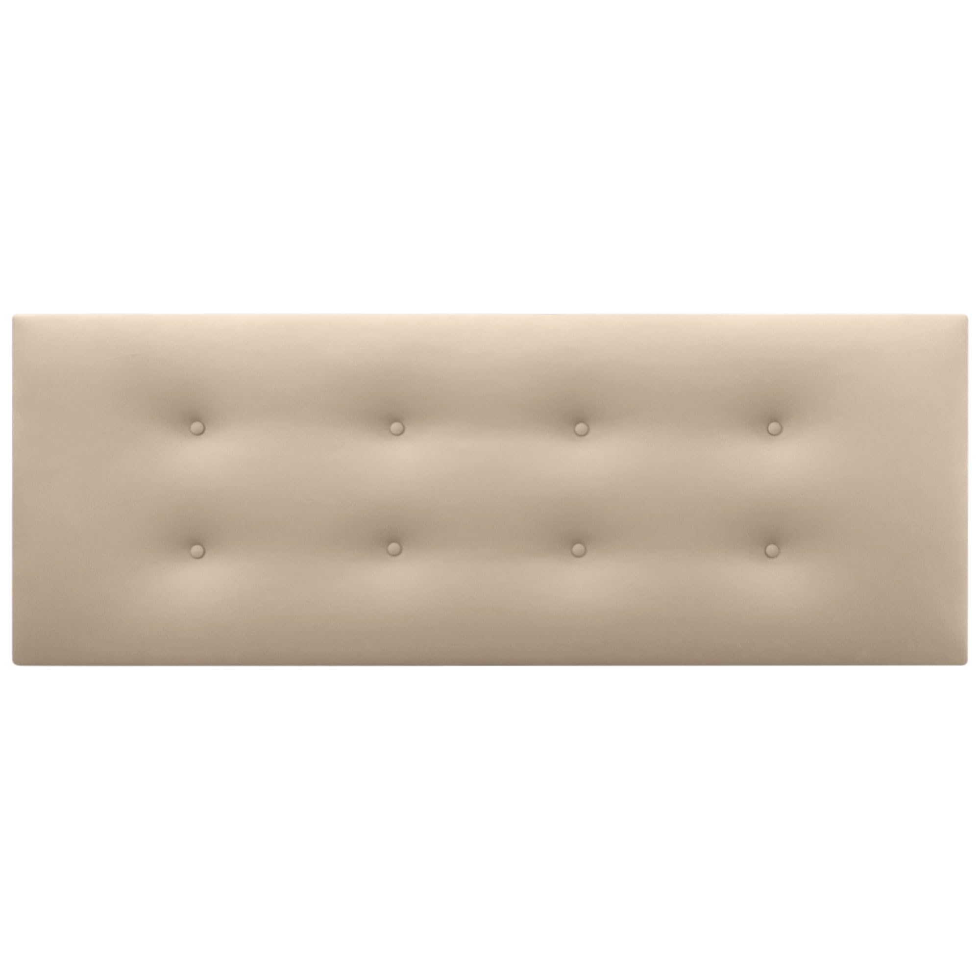 DHOME Testata in Similpelle o Tessuto AQUALINE Pro con 2 file di bottoni Testata imbottita Letto di lusso (Similpelle Beige, 160x50cm (Letti 150/160))