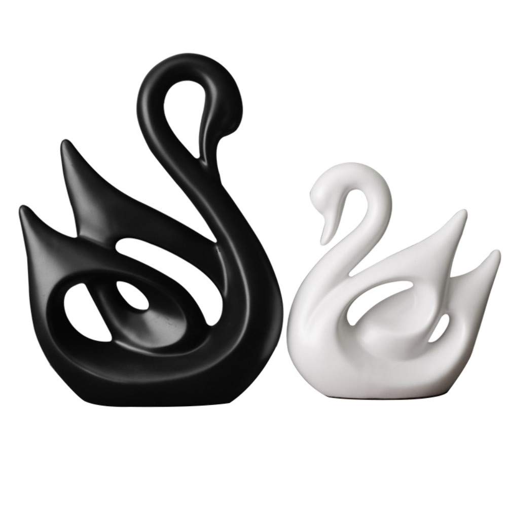 YNIYUJKL Sculpture Figure Figurine Statue For Home Office Desktop Decoration Statues Collectible Figurines Sculpture Nordic Minimalist Home Accessories Ornaments Black And White Couple