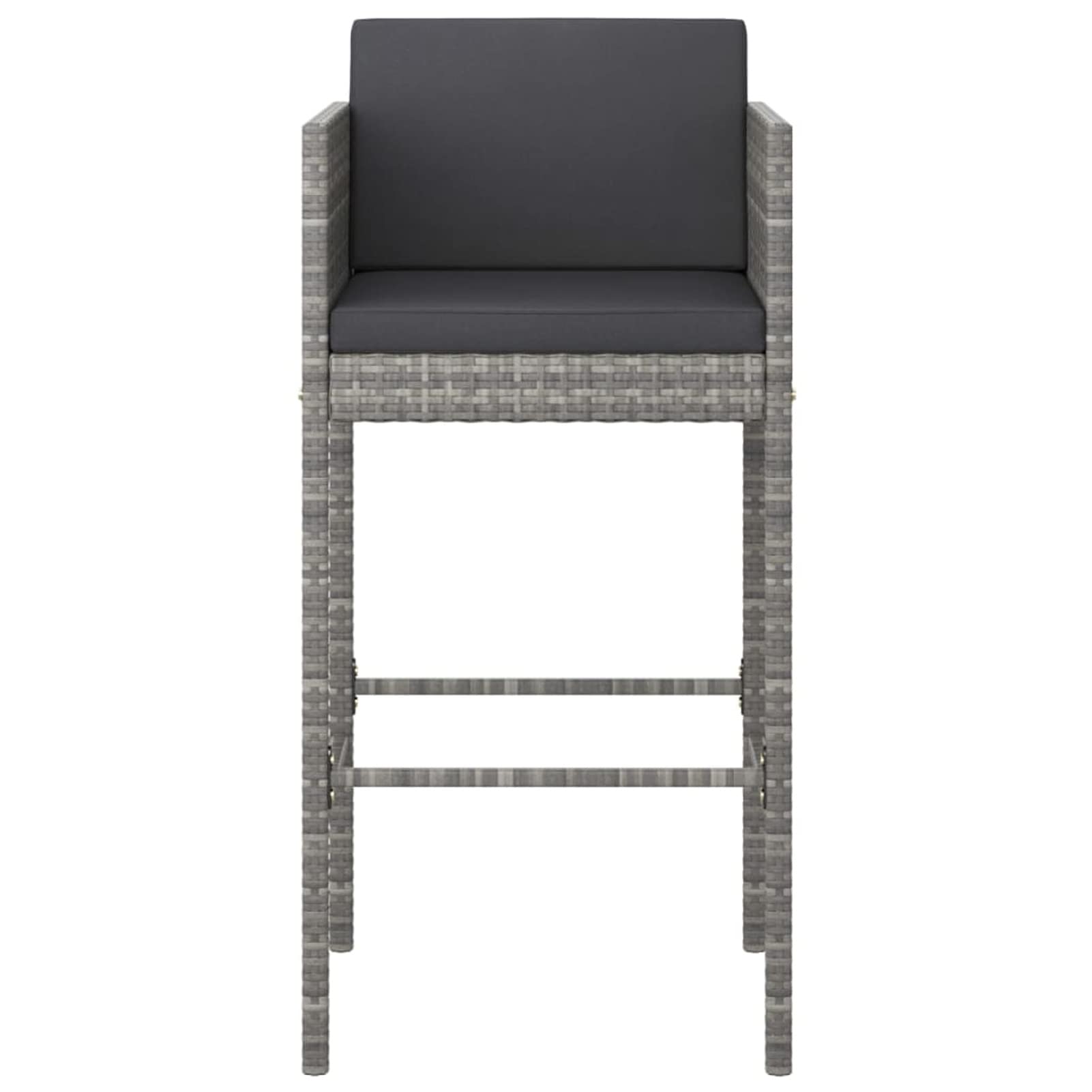 Ensemble de Bar Ensemble de Bar de Jardin Salon de Jardin Exterieur Salon Jardin Ensemble de Bar de Jardin 5 pcs et Coussins Résine tressée Gris g