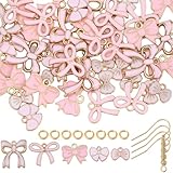 Kit de breloques pour bijoux:Le kit de bijoux contient 50 breloque en forme de nœud dans 5 styles, chaque style 10pcs, la plus Haute taille est de 19.5 x 17.5 x 3mm (0.77 x 0.69 x 0.12 pouces), Trou:1.5mm, la taille moyenne est de 14.5 x 17 x 1mm (0.57 x 0.67 x 0.04 pouces), Trou:2mm, la plus petite taille est de 8.5 x 12 x 2mm (0.33 x 0.47 x 0.08 pouces), Trou:1.5mm, 100 anneau de jonction:environ calibre 18, 5 x 1mm, diamètre intérieur:3mm