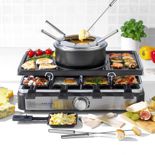 Salter 2-in-1 Raclette-Grill und Fondue-Set, elektrisch, 1400 W – Bild 2