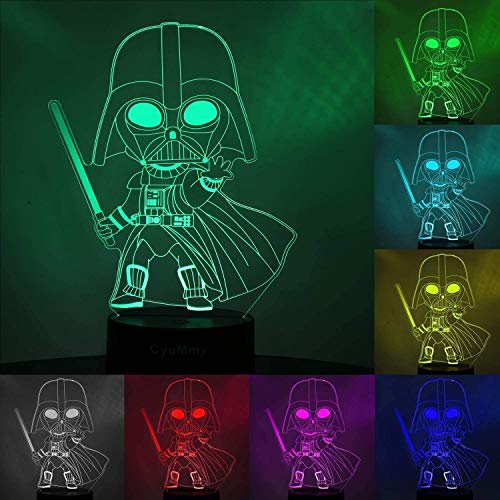 LOYALSE Star Wars Night Light Gift voor kinderen, 3D-illusie met boom en 7 kleuren wisselende decoratieve lamp, perfect… - Afbeelding 3