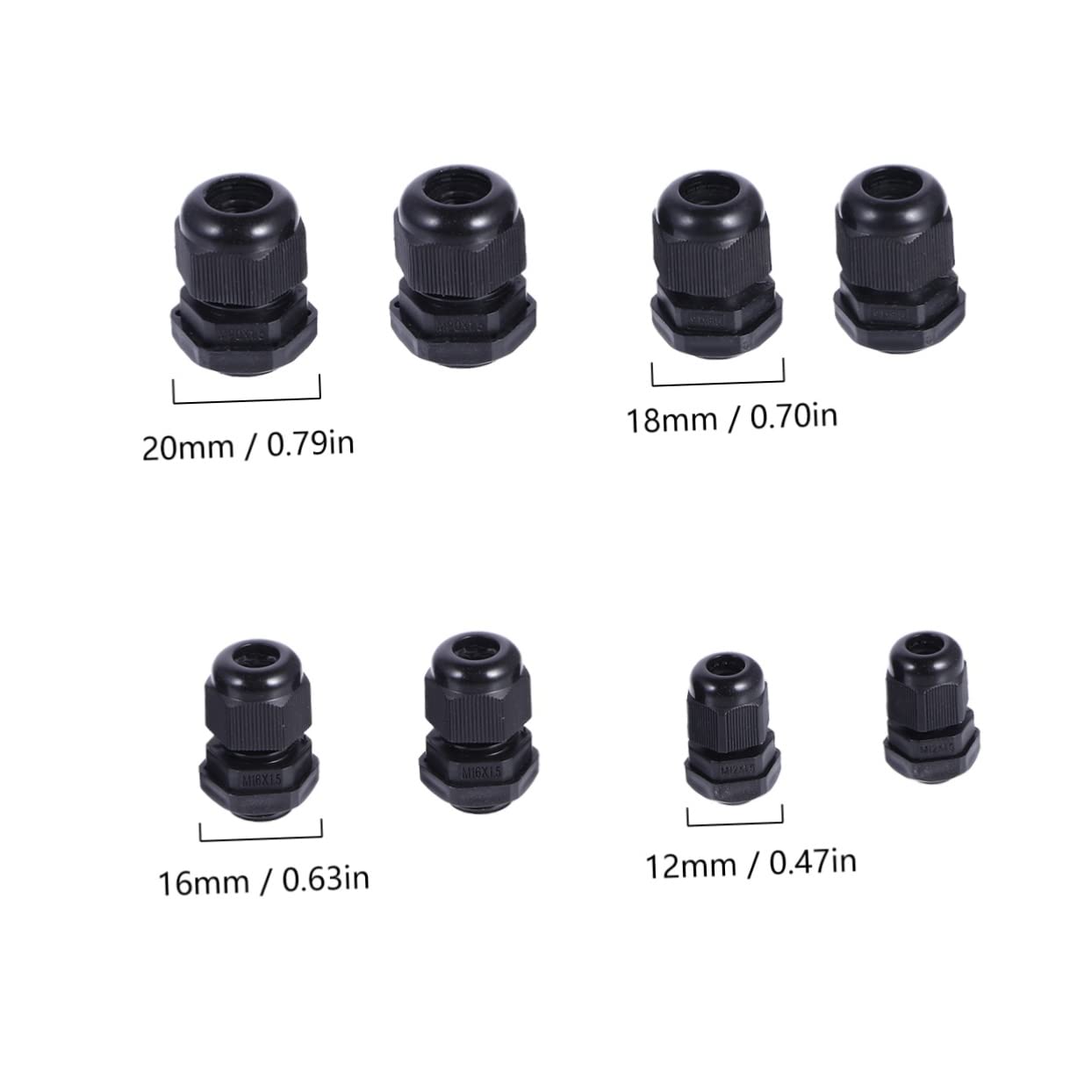 FUNOMOCYA Waterproof Cable Glands 50 Pcs Nylon Glands Joints for Electrical Connections Dustproof