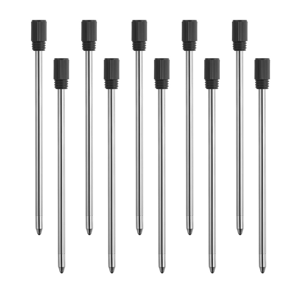 SEIWEI10pcs 0.7mm Black Ink Smooth Writing Replaceable Ballpoint Pen Refills for Metal Diamond Crystal Ballpoint Pen