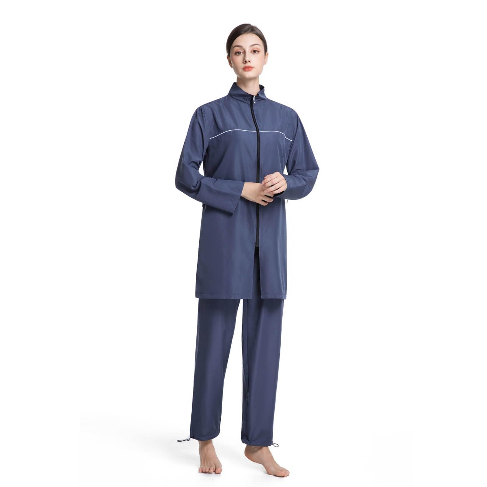 Maillot de bain Burkini musulman pour femme - Couverture complète - Tankini à manches longues avec bonnet de bain - Maillot de bain d'extérieur - Activités de vacances, plage, surf