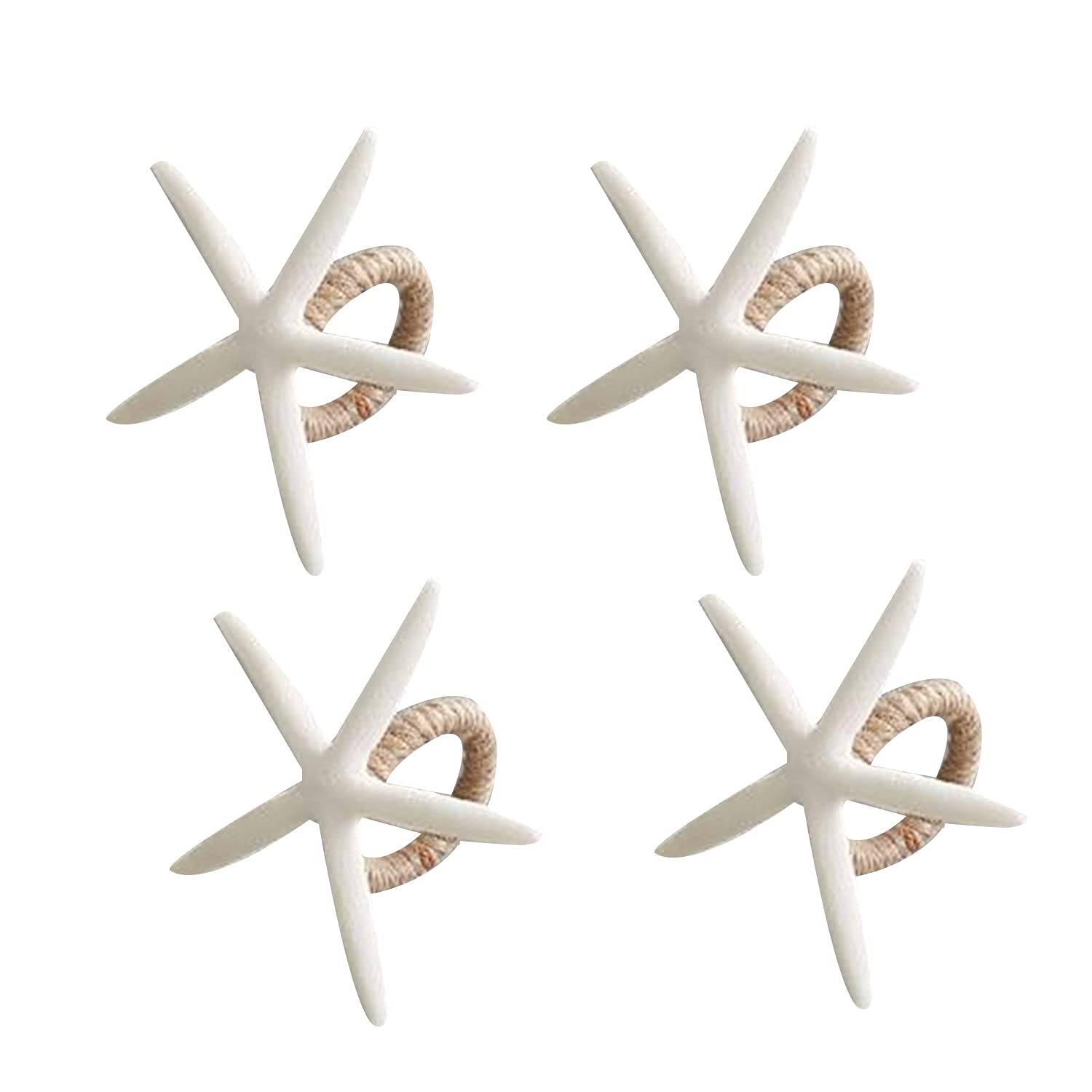 CTRLZS Napkin Rings Set of 4, Sea Star Napkin Ring for Starfish for Tables, Wedding, Birthday, Banquet, Christmas