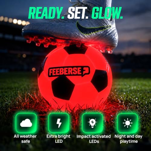 Feeberse Rechargeable Light Up Soccer Ball