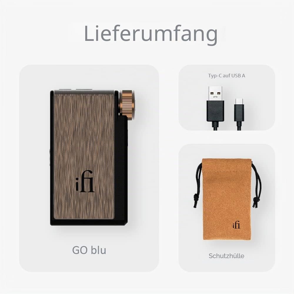 iFi GO blu Tragbarer Bluetooth 5.1 DAC & Kopfhörer Amp | aptX Adaptive, LDAC, 4,4mm & 3,5mm Ausgänge, Hi-Res Audio, kompakte kabellose Klangverbesserung