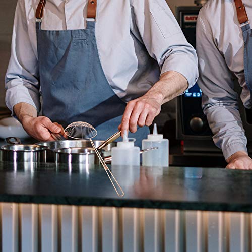 Colher de aço inoxidável Doitool com cabo longo de malha de metal coador de alimentos de cozinha par