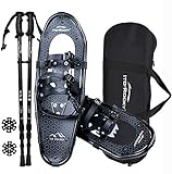 Ito Rocky Sawtooth Snowshoes for Men and Women - Aluminum Terrain Snow Shoes with Trekking Poles and Carrying Tote Bag - 25 Inches