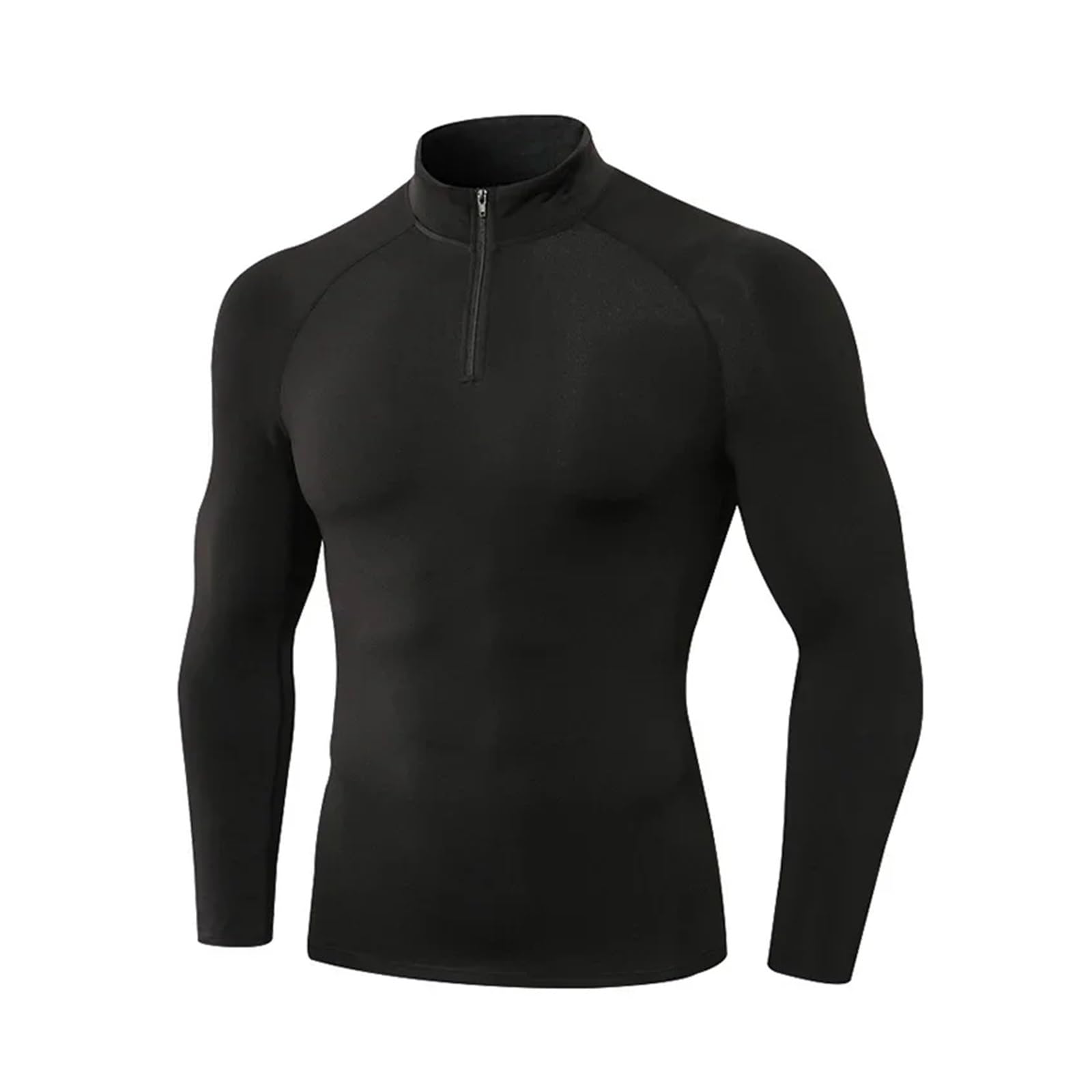 T Shirt Manche Longue Homme Hommes Compression Course Chemises Fitness serré à Manches Longues Sport Chemises Formation Jogging vêtements de Sport séchage Rapide(Black,M)