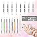 8 PCS Silicone Nail Art Acrylic Pen Brushes Rhinestone Nail Polish Carving Pen Dual Tipped Rubber Tip Nail Brushes for Design Nail Foil Carving Drawing and 3D Effect Shaping Drawing Dotting Tools