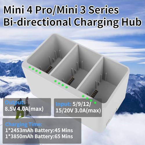 Image of Intelligent Flight Battery Plus(2 Packs) with Bi-Directional Charging Hub for DJI Mini 4 Pro /Mini3 /Mini 3 Pro,3850mAh 47 Mins Flight Time