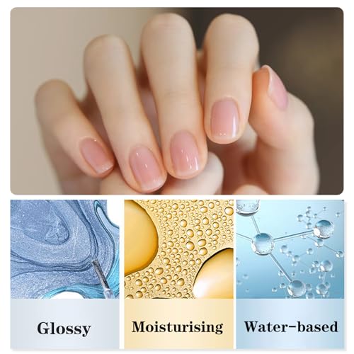 Nail Polish Set, Translucent Nail Varnish Sets, Light Nude & Jelly Pink Nail Varnish Gift for Women, Quick Dry Water-Based Nail Polish for DIY Nail Art Home, No Need Cure (2PCS) - Image 5