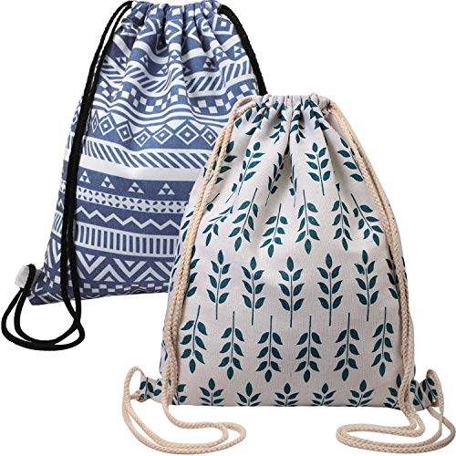 Frienda 2 Piezas de Mochila de Cuerda de Lona para Mujeres Bolsa de de de Gimnasia Ligera