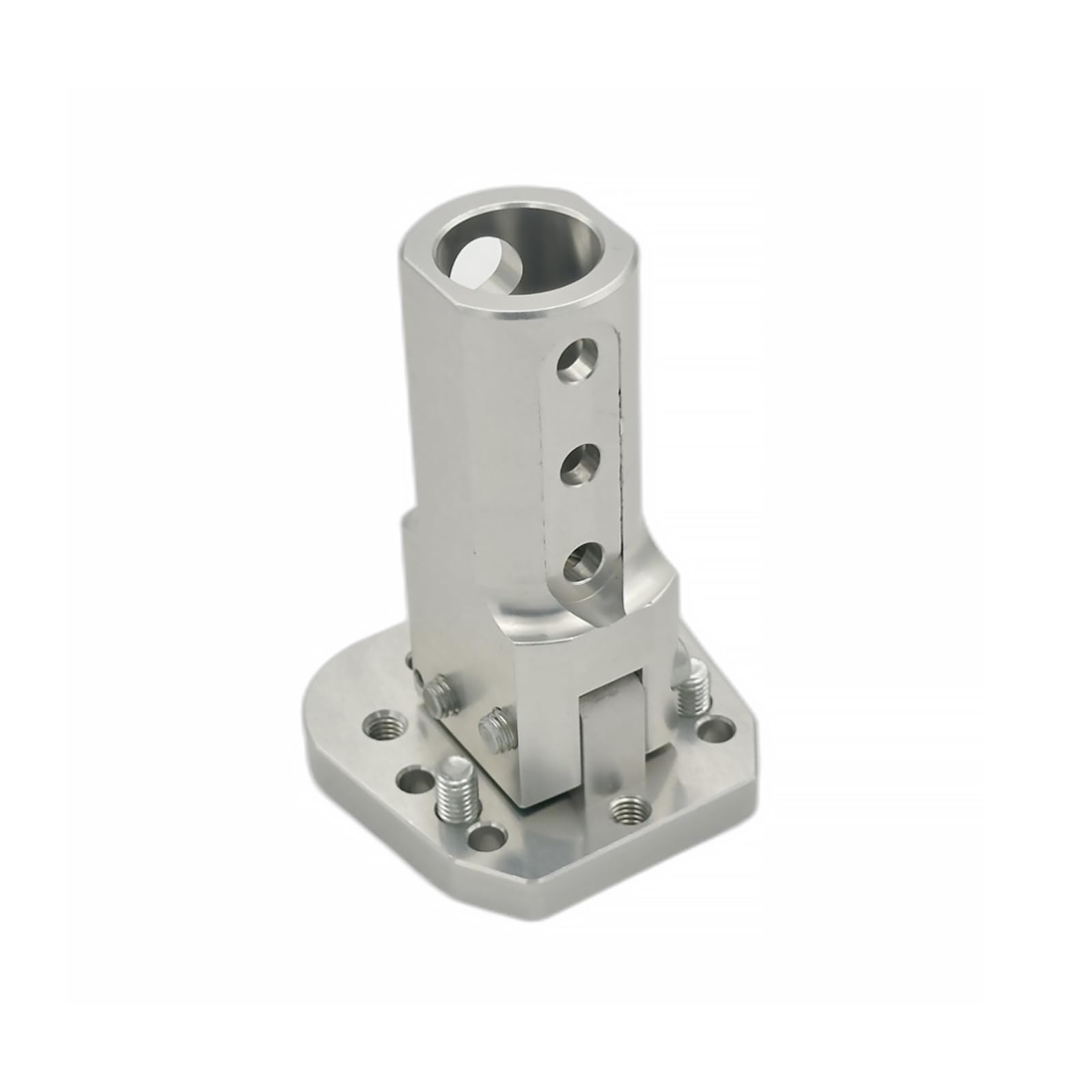 Mozzo volante in alluminio angolato regolabile, foro da 20 mm per go-kart e kart racer (argento)