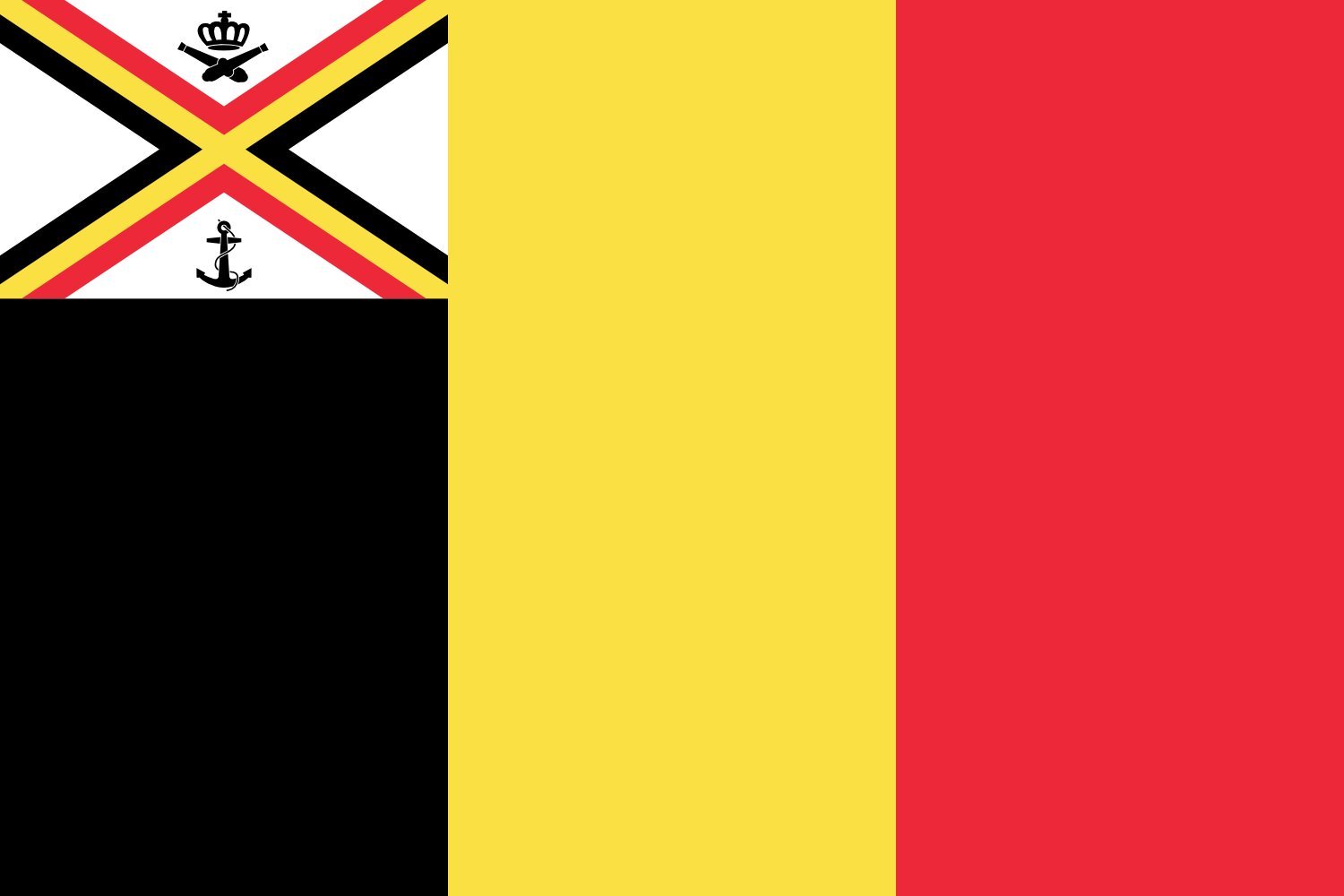 Drapeau Large Minister of Defence of Belgium 1959-1973 Former militaire