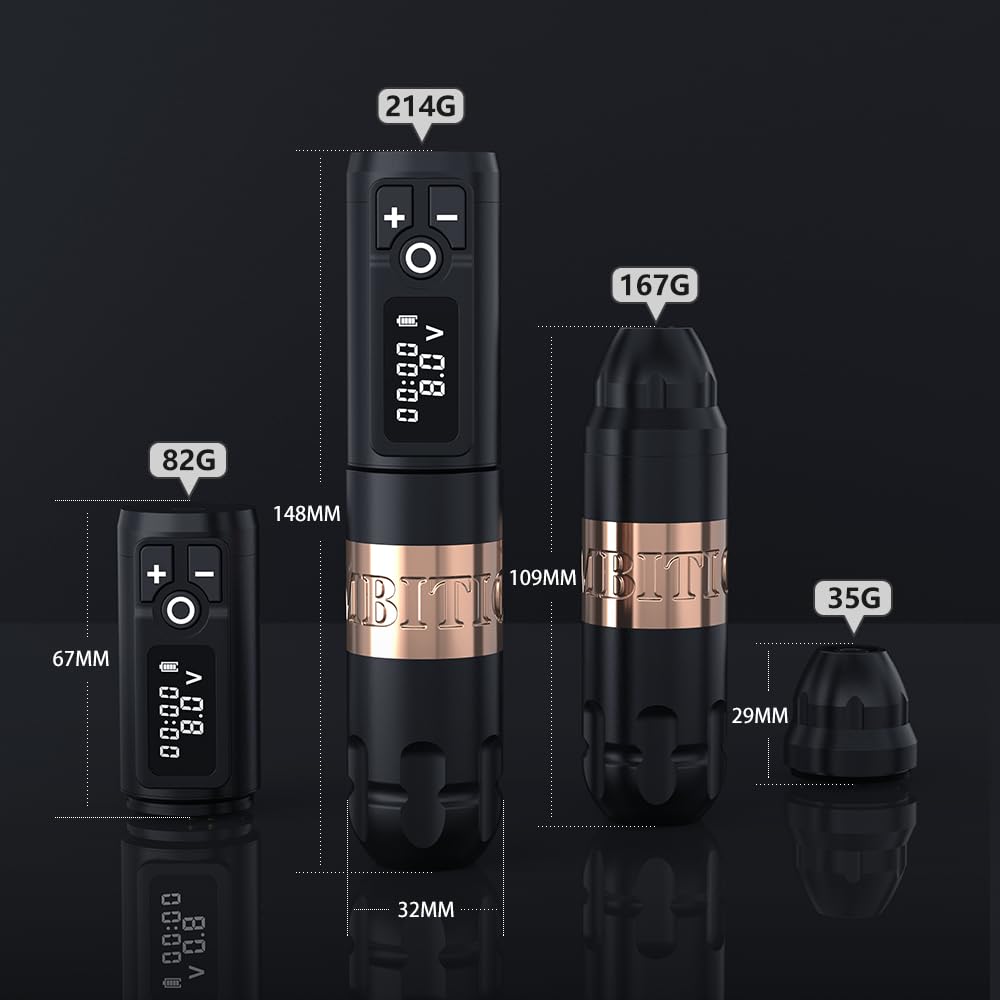Ambition Soldier Drahtlose Tattoo Maschine Tätowiermaschine Pen, Rotary Tätowiergerät mit Dual 2400mAh Akku & Coreless Motor für Profis