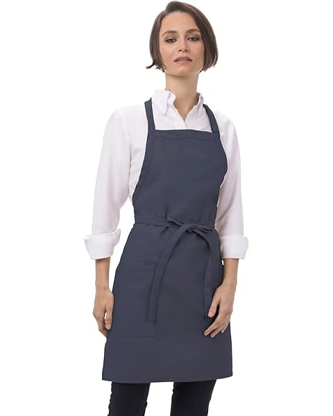 Chef Works Unisex Two Patch Pocket Bib Apron