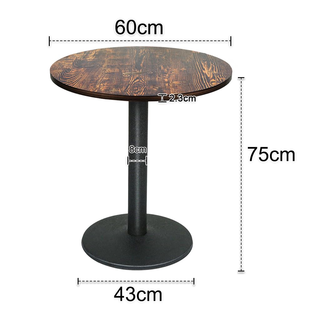 LANTUS Bartisch, rund, Esstisch, quadratisch, Industriestil, Holzbrett + Füße aus Eisen, maximale Belastung 125 kg, 60 x 60 x 72 cm (C)