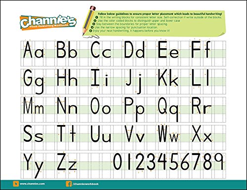 Channie’s My First Letters, Easy To Trace, Write, Color, And Learn Alphabet Practice Handwriting & Printing Workbook, 80 Pages Front & Back, 40 Sheets, Grades Prek - 1St, Size 8.5” X 11” #TOP7