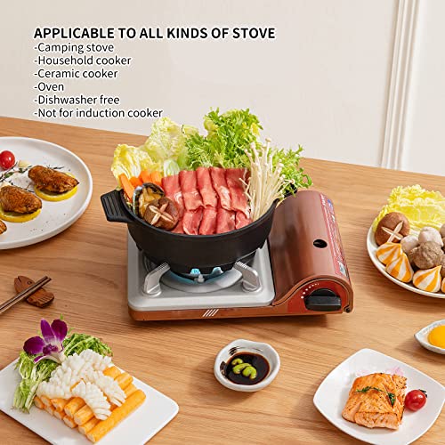 Cast Aluminum Stove Top Korean Bbq Pot With Glass Lid-Light Weight And Non Stick Grill Plate For Outdoor Use And Camping, #TOP2