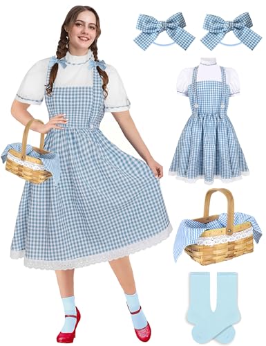CICOCI Adult Blue Plaid Dress Halloween Costume For Women Outfits