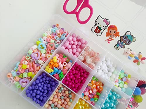 Kit Completo Maleta Missangas Infantil Para Montar Colares Pulseiras