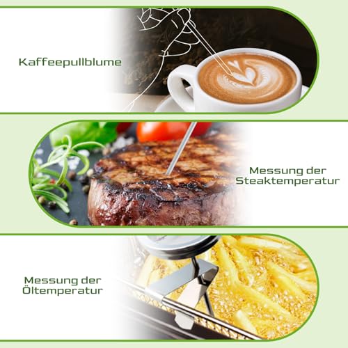 Miniatura 6 de Vbestlife Termómetro De Leche Termómetro De Espuma De Café Termómetro De Líquido Hecho De Acero Inoxidable Y Abs Medida Precisa Fácil De Limpiar
