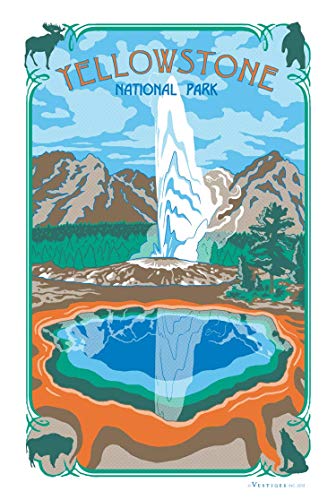 Vestiges yellowstone national park region kitchen towel 100% cott…