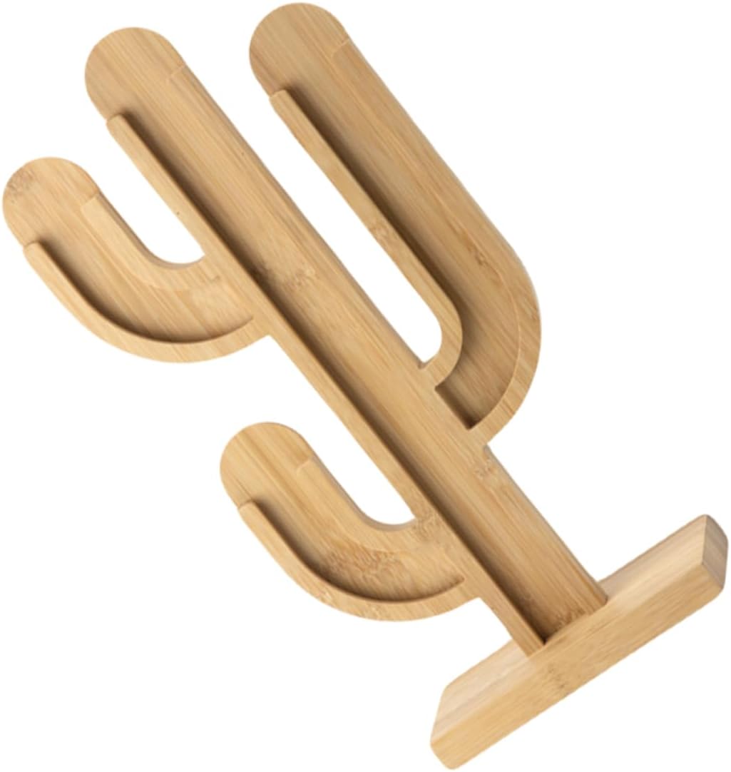 MAGICLULU Bamboo Coffee Pod Stand Holder Cactus Shape Organizer for Kitchen Bar and Office Storage Coffee Lovers and Enthusiasts