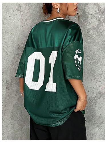 Floerns Women's Camo Print Team Sports T Shirts V Neck Basketball Jersey Tee Shirts2