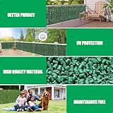 AGJIDSO Artificial Ivy Fence Screening, 3m x 1m (2 * 3x0.5m) Artificial Hedges Panels, Privacy Fence Screen for Garden, Balcony, Outdoor,100PCS Zip Ties(sweet potato leaves) - Image 5