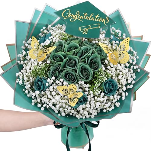Gilprop 127 Pcs Graduation Gifts Money Flower Bouquet Class of 2026 Money Gift Ideas for Women Girl Boy Him Daughter Son DIY Bouquets Filled with Folded Bills for College Middle High School(Green)