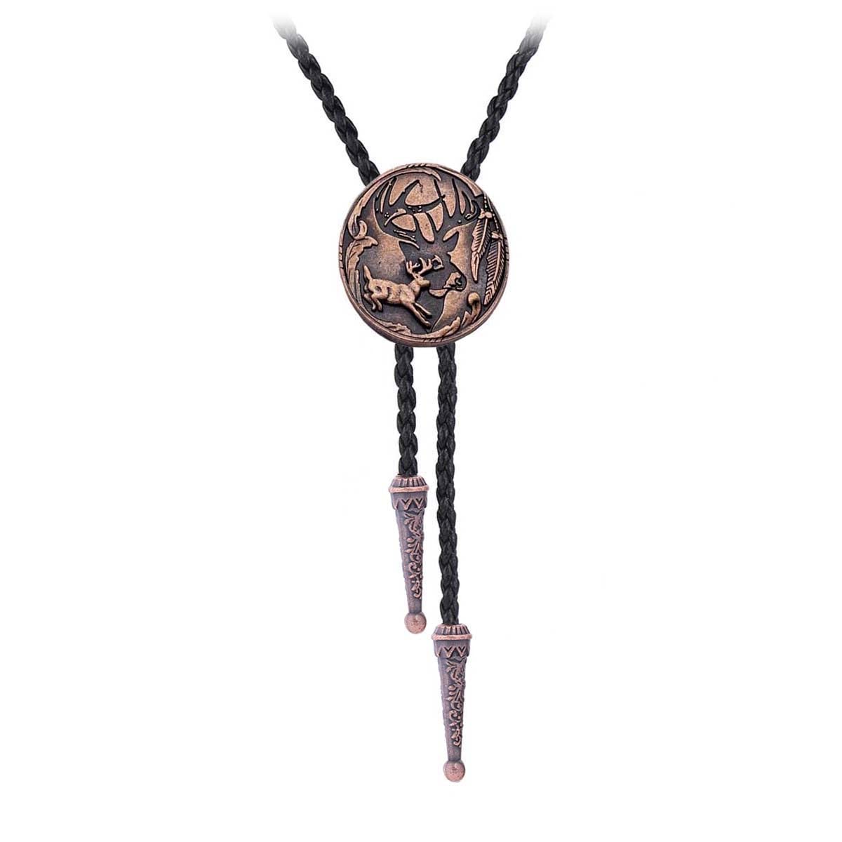 Vintage Style Bolo Tie Western Cowboy Leather Rodeo Bolo Bola Tie Necktie for Man