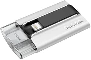 SanDisk iXpand 64GB OTG Flash DriveWith Lightning Connector for iPhones, iPads &amp; Computers- SDIX-064G-G57,Black, silver