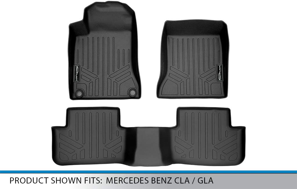 SMARTLINER Custom Fit Floor Mats 2 Row Liner Set for 2014-2019 Mercedes-Benz AMG CLA 45
