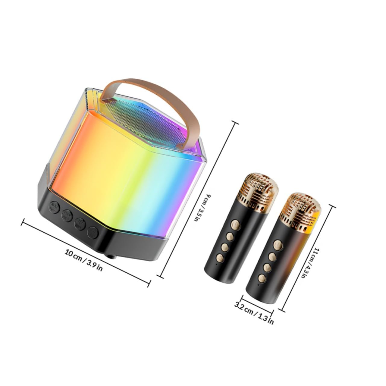 Mini Máquina de Karaoke Portátil Q7 con Micrófonos y Altavoz