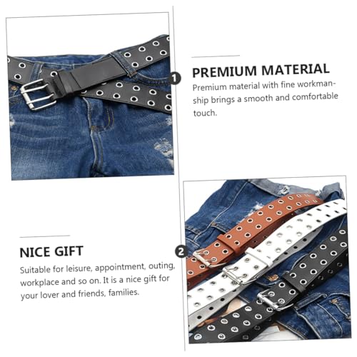 Men's Belt Belt Men Punk Belt Double Prong Buckle Leather Waistband Black for Lover and Friends2