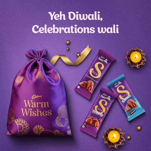 Image of Cadbury Dairy Milk Silk Special Assorted Valentine's Chocolates Potli Gift Pack with Teddy keychain,232 gram