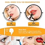 ALHAKIN 10x Magnifying Makeup Mirror, 8 Inch Tabletop Mirror Double Sided with Magnification, Swivel Make Up Mirror for Bathroom, Black - Image 2