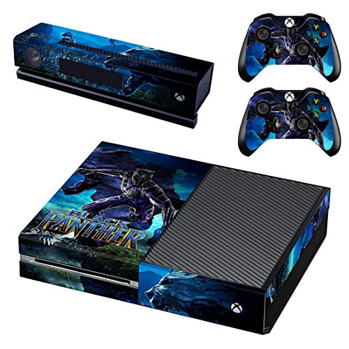 Adventure Games - XBOX ONE ORIGINAL - Black Panther, Cat - Playstation 4 Vinyl Console Skin Decal Sticker + 2 Controller Skins Set