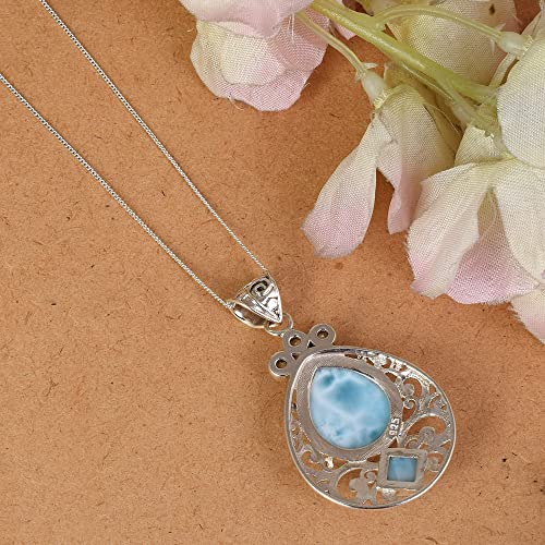 Collier larimar naturel anti-ternissement, l'éclat durable de l'argent 925