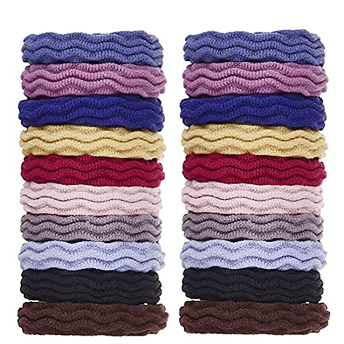 bodbop 20PCS Women's Hair Elastics Ties, Elastic Hair Bands for Women Hair Tie Girls Ponytail Holder Scrunchies Rubber B