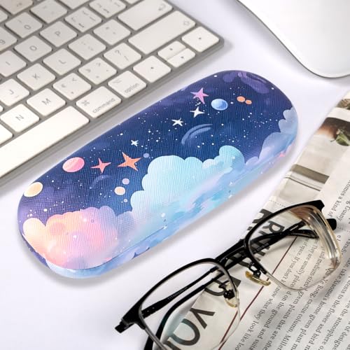 Image of PERFECTSIGHT Hard Shell Eyeglasses Case, PU Leather Protective Glasses Case, Cute Eyeglass Case for Women Men Girls